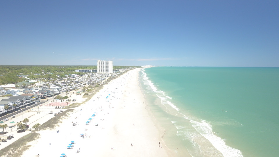 Aerial view of the Myrtle Beach shoreline